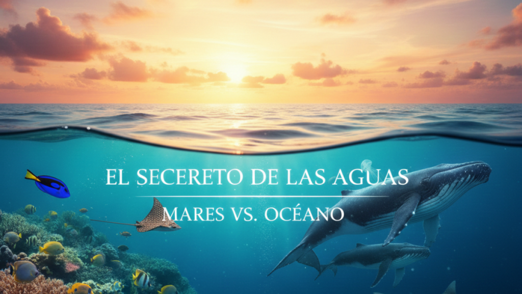 cartel de las diferencias entre mares y océanos